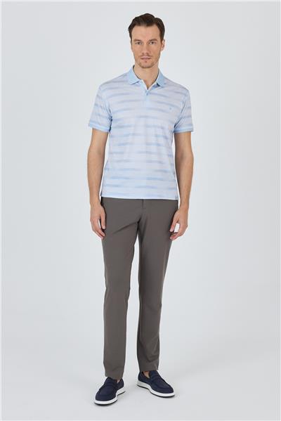 İndigo Kısa Kol Baskılı Pike Polo Yaka Cepsiz Slim Fit Tişört 1011250170