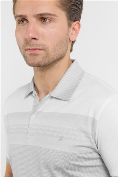 Kısa Kol Baskılı Pike Polo Yaka Cepsiz Slim Fit Tişört 1011250166
