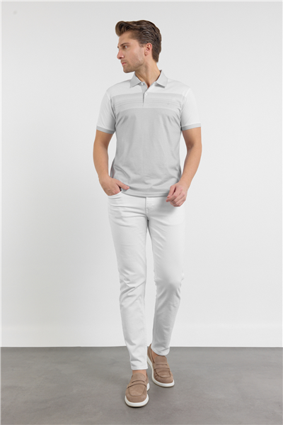 Kısa Kol Baskılı Pike Polo Yaka Cepsiz Slim Fit Tişört 1011250166