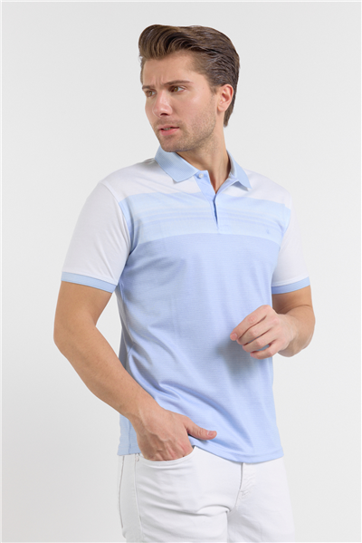 Kısa Kol Baskılı Pike Polo Yaka Cepsiz Slim Fit Tişört 1011250166