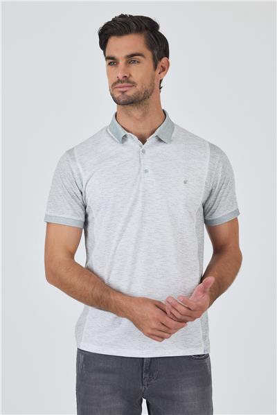 Yeşil Kısa Kol Baskılı Pike Polo Yaka Cepsiz Slim Fit Tişört 1011250167