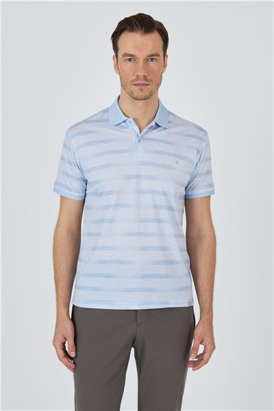 İndigo Kısa Kol Baskılı Pike Polo Yaka Cepsiz Slim Fit Tişört 1011250170