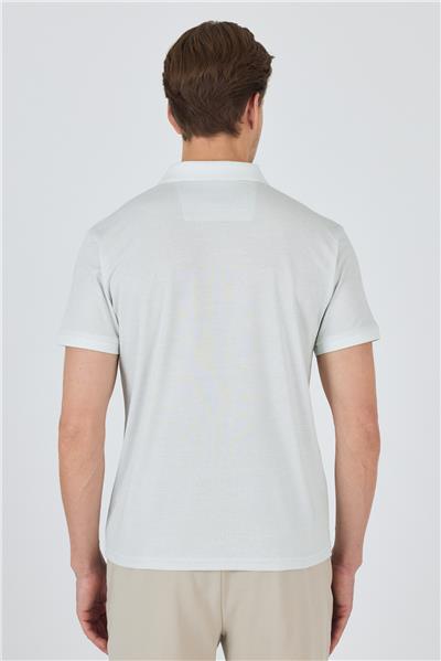 Yeşil Kısa Kol Baskılı Pike Polo Yaka Cepsiz Slim Fit Tişört 1011250168