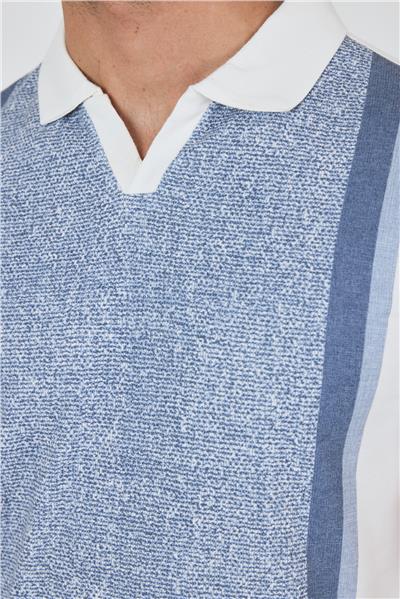 Kısa Kol Baskılı Suprem İtalyan Yaka Cepsiz Slim Fit Tişört 1011250123