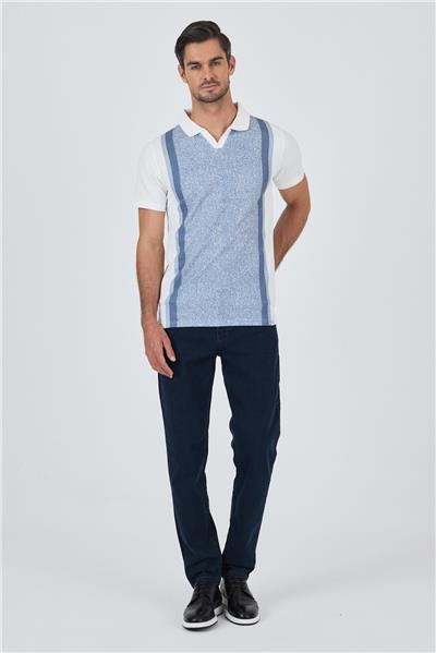 Kısa Kol Baskılı Suprem İtalyan Yaka Cepsiz Slim Fit Tişört 1011250123