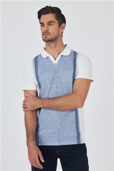 Kısa Kol Baskılı Suprem İtalyan Yaka Cepsiz Slim Fit Tişört 1011250123