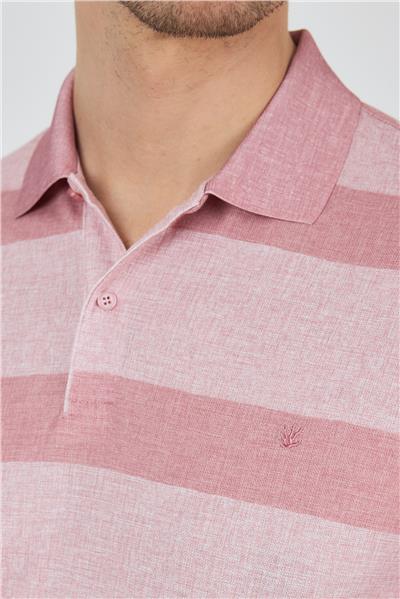 Kısa Kol Desenli Pike Polo Yaka Cepsiz Slim Fit Tişört 1011250128
