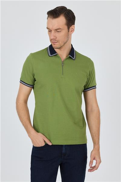 Kısa Kol Düz Pike Polo Yaka Cepsiz %100 Pamuk Slim Fit Tişört 1011250130