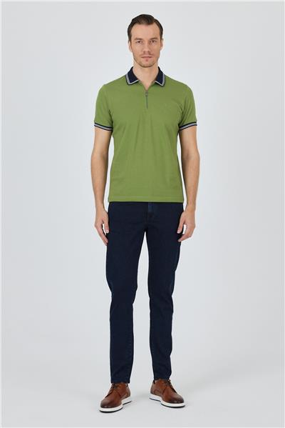 Kısa Kol Düz Pike Polo Yaka Cepsiz %100 Pamuk Slim Fit Tişört 1011250130