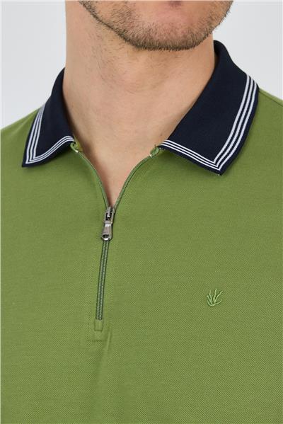Kısa Kol Düz Pike Polo Yaka Cepsiz %100 Pamuk Slim Fit Tişört 1011250130