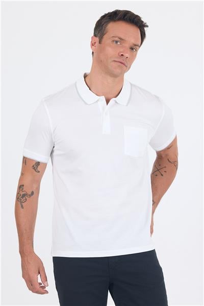 Kısa Kol Düz Suprem Polo Yaka Cepli %100 Pamuk Comfort Fit Tişört 1011250189