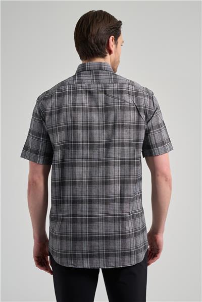 Kısa Kol Ekose Desen Bez Ayağı Düğmeli Yaka cepli Pamuklu Classic Comfort Fit Gömlek 1004250162