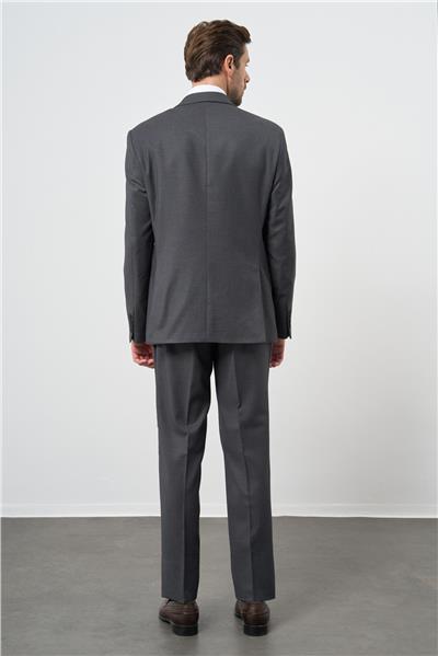 Koyu Antrasit Desen Mono Yaka 6 Drop Comfort Fit Classic Takım Elbise 1001245160