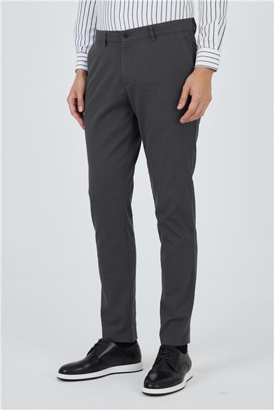 Desenli Armürlü Yan Cep Düz Paça Comfort Fit Pamuklu Casual Chino Pantolon 1003250122