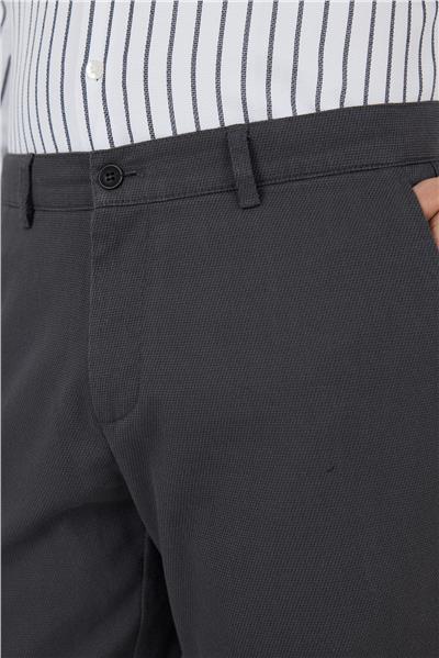 Desenli Armürlü Yan Cep Düz Paça Comfort Fit Pamuklu Casual Chino Pantolon 1003250122