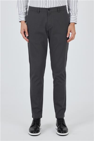 Desenli Armürlü Yan Cep Düz Paça Comfort Fit Pamuklu Casual Chino Pantolon 1003250122