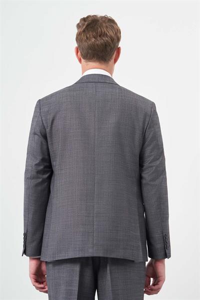 Koyu Antrasit Düz Mono Yaka 4 Drop Comfort Fit Classic Takım Elbise 1001245163