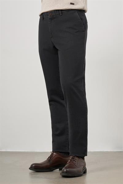 Koyu Antrasit Pamuklu Yandan Cepli Casual Comfort Fit Chino Pantolon 1003245156