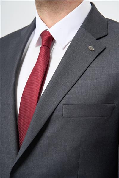 Koyu Antrasit Düz Mono Yaka 6 Drop Comfort Fit Classic Takım Elbise 1001245171