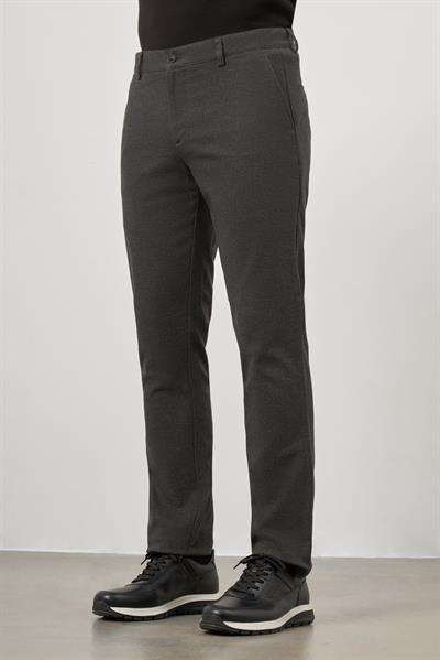 Koyu Antrasit Esnek Yandan Cepli Casual Slim Fit Chino Pantolon 1003245108