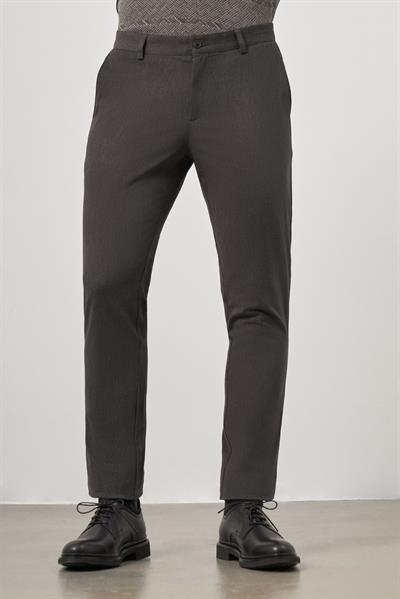 Koyu Antrasit Pamuklu Yandan Cepli Casual Slim Fit Chino Pantolon 1003245102
