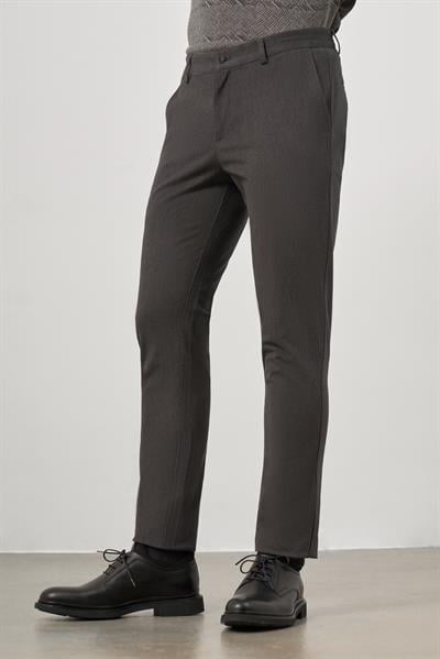 Koyu Antrasit Pamuklu Yandan Cepli Casual Slim Fit Chino Pantolon 1003245102