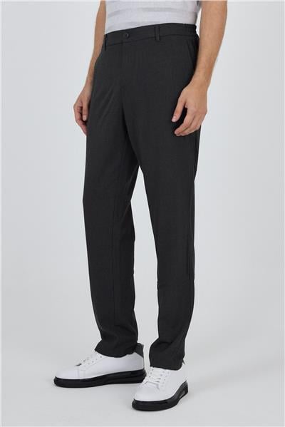 Koyu Antrasit Esnek Yandan Cepli Casual Standart Fit Jogger Pantolon 1003250119