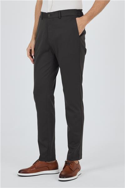 Koyu Antrasit Esnek Yandan Cepli Casual Slim Fit Jogger Pantolon 1003250157