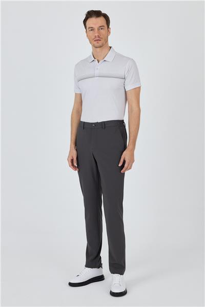 Koyu Antrasit Esnek Yandan Cepli Casual Slim Fit Jogger Pantolon 1003250162