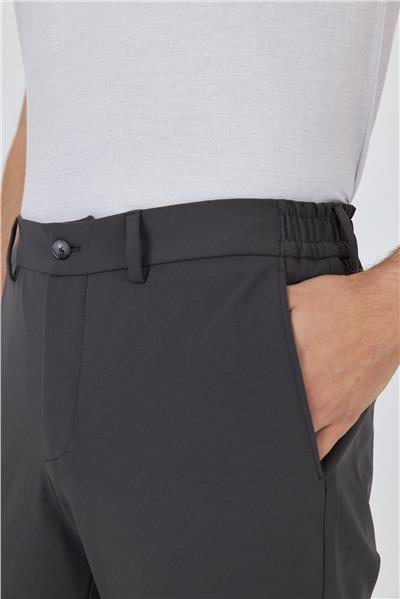 Koyu Antrasit Esnek Yandan Cepli Casual Slim Fit Jogger Pantolon 1003250162