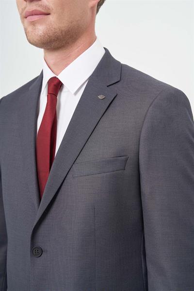 Koyu Antrasit Mono Yaka 6 Drop Comfort Fit Classic Takım Elbise 1001245169