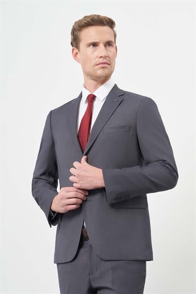 Koyu Antrasit Mono Yaka 6 Drop Comfort Fit Classic Takım Elbise 1001245169