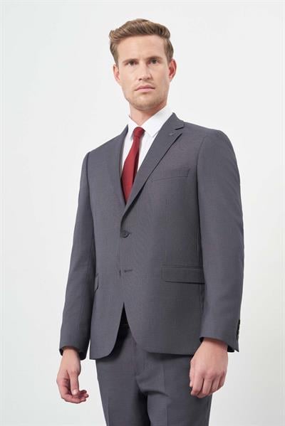 Koyu Antrasit Mono Yaka 6 Drop Comfort Fit Classic Takım Elbise 1001245169