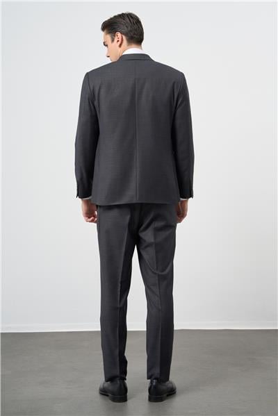Koyu Antrasit Mono Yaka 4 Drop Comfort Fit Classic Takım Elbise 1001245161