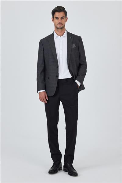 Koyu Antrasit Mono Yaka Bez Ayağı Tam Astar Esnek 4 Drop Comfort Fit Classic Ceket 1002250157