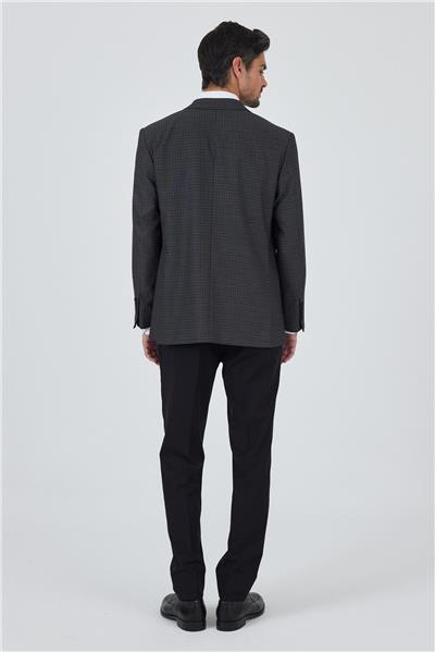 Koyu Antrasit Mono Yaka Bez Ayağı Tam Astar Esnek 4 Drop Comfort Fit Classic Ceket 1002250157