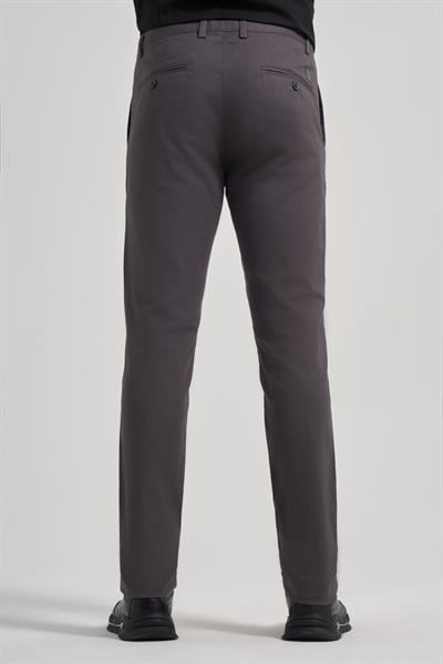Koyu Antrasit Pamuklu Yandan Cepli Casual Slim Fit Chino Pantolon 1003240151