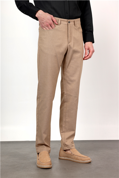 Bej 5 Cep Slim Fit Pamuklu Pantolon 1003260170