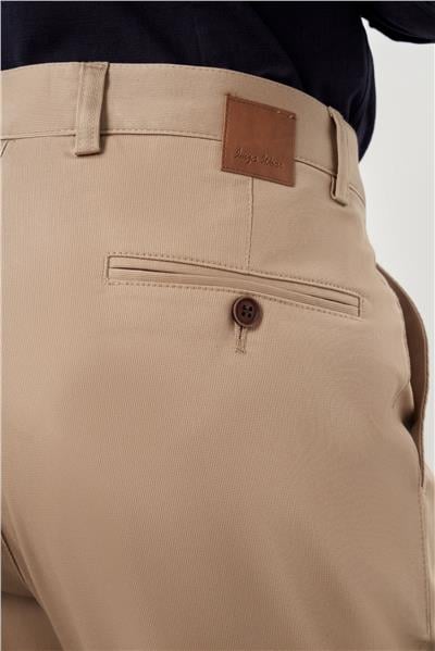 Koyu Bej Pamuklu Yandan Cepli Casual Comfort Fit Chino Pantolon 1003245169
