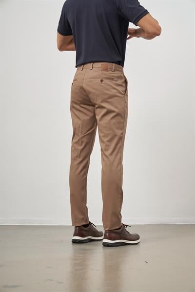 Bej Pamuklu Yandan Cepli Casual Slim Fit Chino Pantolon 1003245150