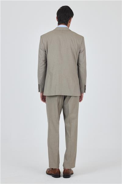 Koyu Bej Mono Yaka Astarlı Çift Yırtmaç Esnek 4 Drop Comfort Fit Classic Takım Elbise 1001250160