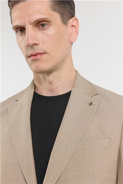 Bej Mono Yaka 6 Drop Slim Fit Esnek Takım Elbise 1001260157