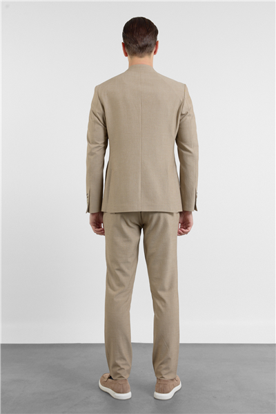 Bej Mono Yaka 6 Drop Slim Fit Esnek Takım Elbise 1001260157