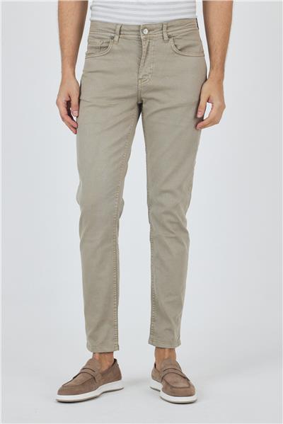 Bej Pamuklu 5 Cep Casual Slim Fit 5 Cep Pantolon 1003250318