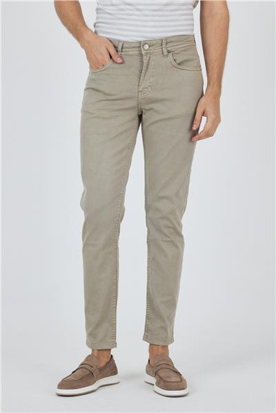 Bej Pamuklu 5 Cep Casual Slim Fit 5 Cep Pantolon 1003250318