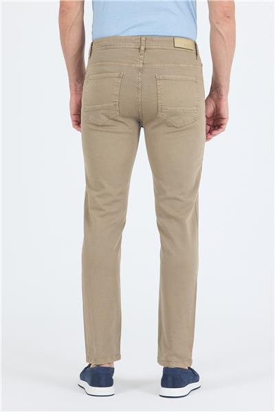 Koyu Bej Pamuklu 5 Cep Casual Slim Fit 5 Cep Pantolon 1003250318