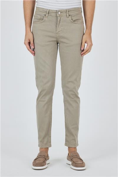 Bej Pamuklu 5 Cep Casual Slim Fit 5 Cep Pantolon 1003250318