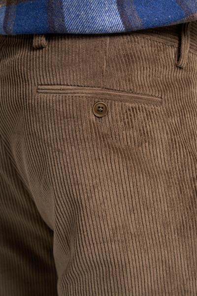 Koyu Bej Pamuklu Yandan Cepli Comfort Fit Kadife Pantolon 1003245160