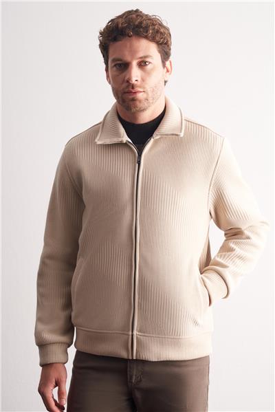 Koyu Bej Polo Yaka  Slim Fit Pamuklu Casual Mont 1007255128