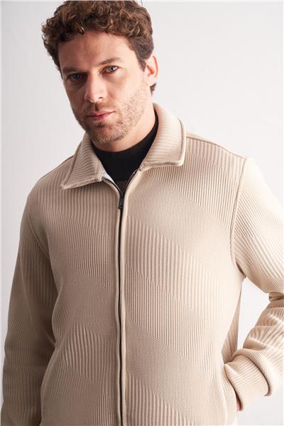 Koyu Bej Polo Yaka  Slim Fit Pamuklu Casual Mont 1007255128